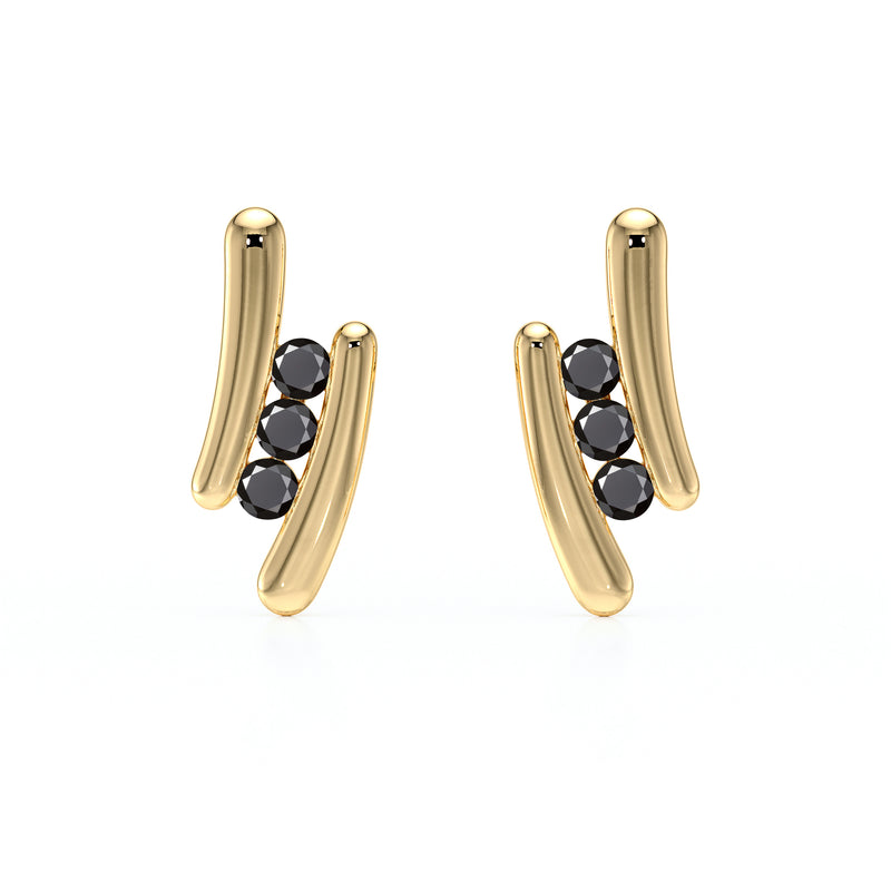 Boucles d’oreilles diamant noir Premier Pas - 1
