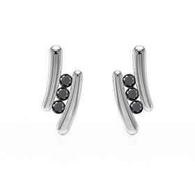Boucles d’oreilles diamant noir Premier Pas - 1