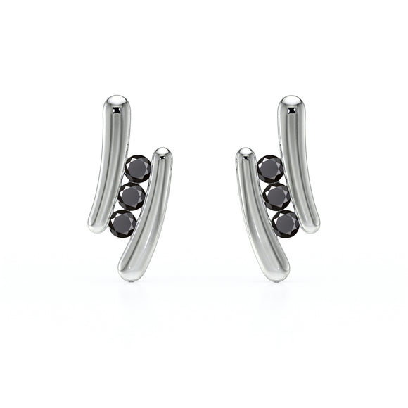Boucles d’oreilles diamant noir Premier Pas - 1