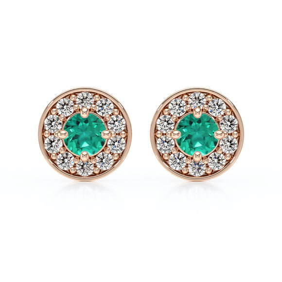 Boucles d’oreilles émeraude et diamant Coup de Foudre - 1