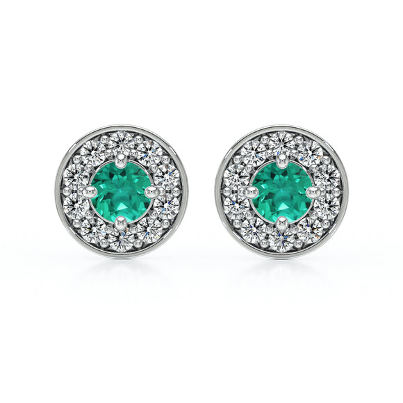 Boucles d’oreilles émeraude et diamant Coup de Foudre - 1
