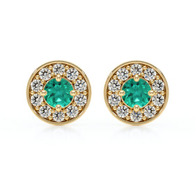 Boucles d’oreilles émeraude et diamant Coup de Foudre - 1