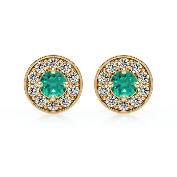 Boucles d’oreilles émeraude et diamant Coup de Foudre - 1