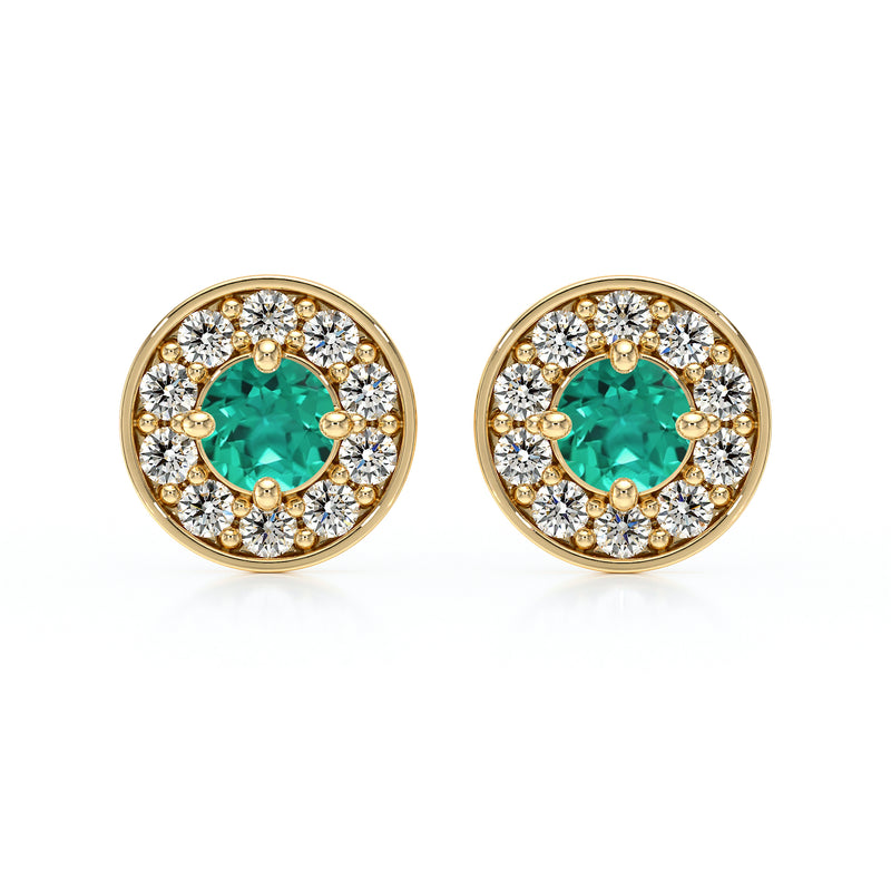 Boucles d’oreilles émeraude et diamant Coup de Foudre - 1