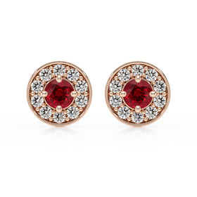 Boucles d’oreilles rubis et diamant Coup de Foudre - 1