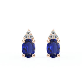 Boucles d'oreilles saphir diamant Coucher de Soleil - 5