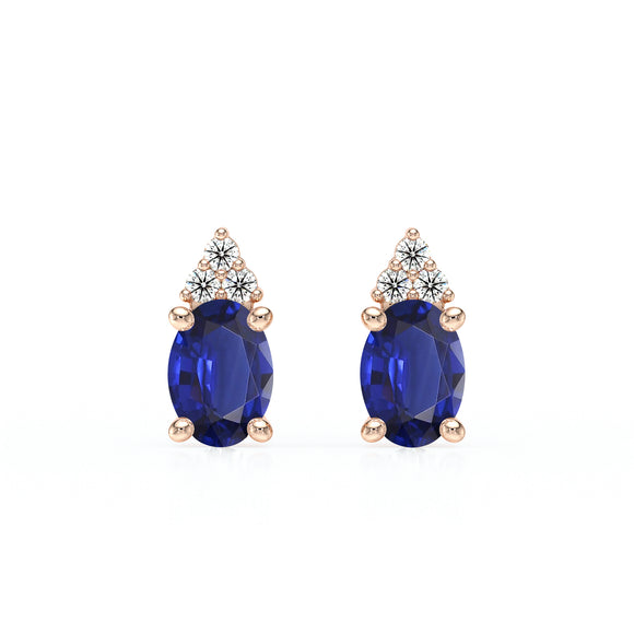Boucles d'oreilles saphir diamant Coucher de Soleil - 5