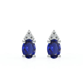 Boucles d'oreilles saphir diamant Coucher de Soleil - 5