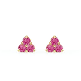 Boucles d’oreilles saphir rose Coucher de Soleil - 1