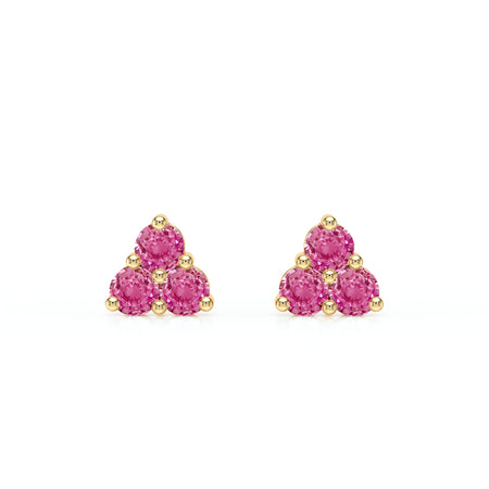 Boucles d’oreilles saphir rose Coucher de Soleil - 1