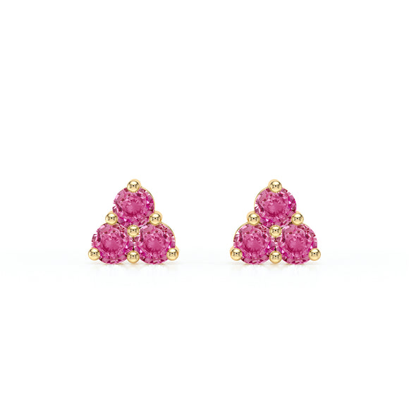Boucles d’oreilles saphir rose Coucher de Soleil - 1