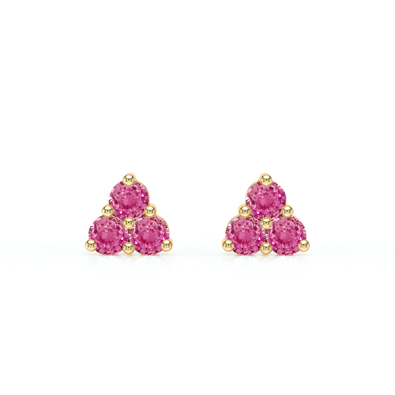 Boucles d’oreilles saphir rose Coucher de Soleil - 1