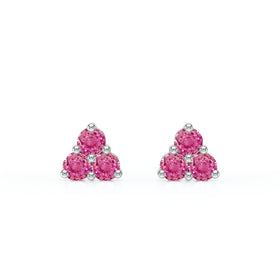 Boucles d’oreilles saphir rose Coucher de Soleil - 1
