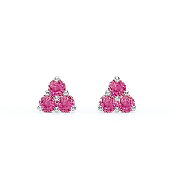 Boucles d’oreilles saphir rose Coucher de Soleil - 1