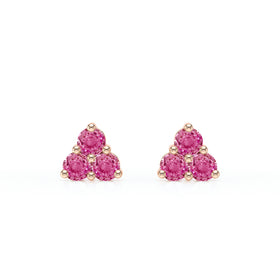 Boucles d’oreilles saphir rose Coucher de Soleil - 1