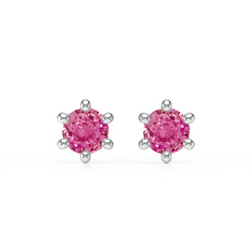 Boucles d’oreilles saphir rose Premier Amour - 1