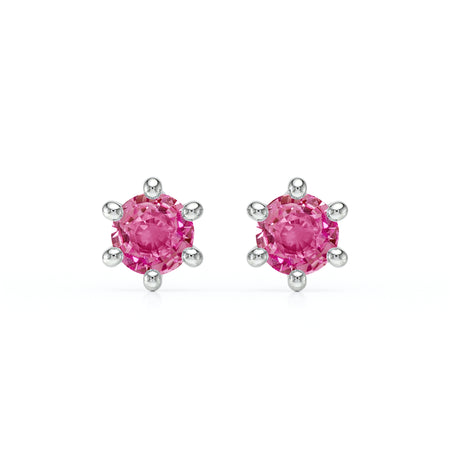 Boucles d’oreilles saphir rose Premier Amour - 1