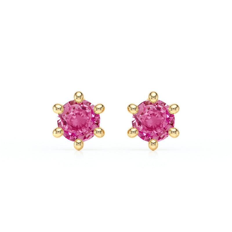 Boucles d’oreilles saphir rose Premier Amour - 1