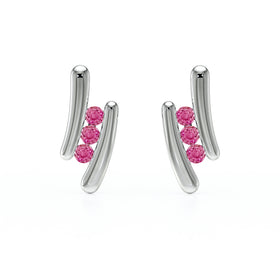 Boucles d’oreilles saphir rose Premier Pas - 1