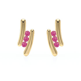 Boucles d’oreilles saphir rose Premier Pas - 1