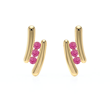 Boucles d’oreilles saphir rose Premier Pas - 1