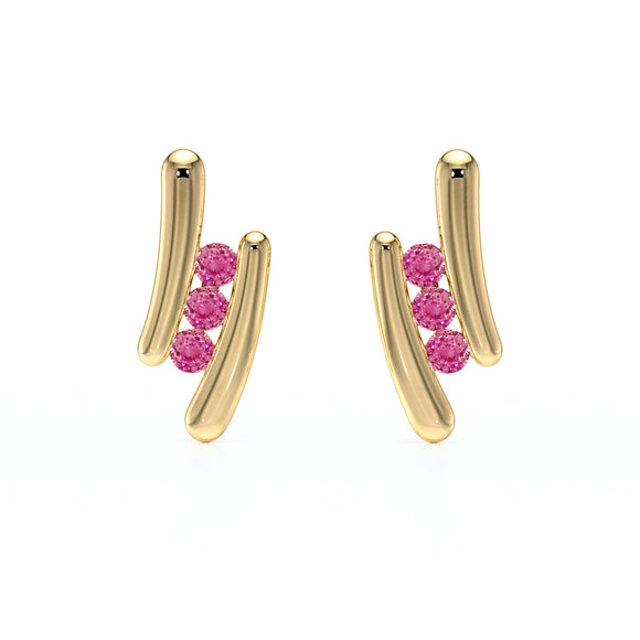 Boucles d’oreilles saphir rose Premier Pas - 1