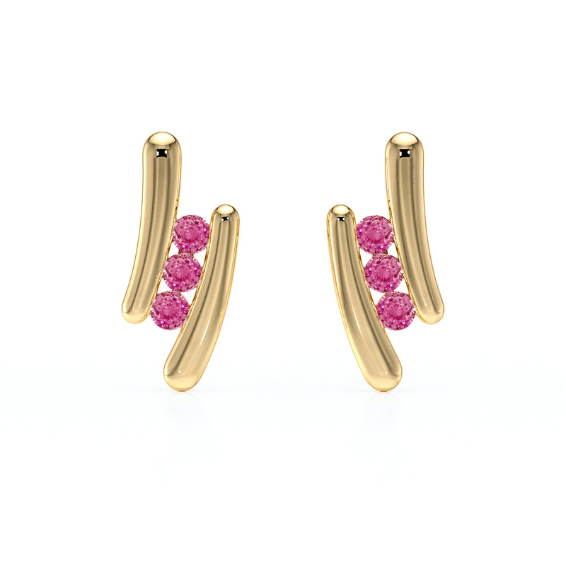 Boucles d’oreilles saphir rose Premier Pas - 1