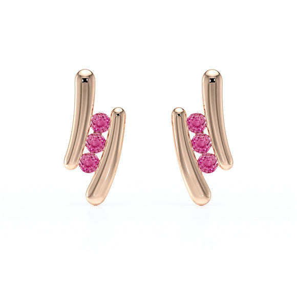 Boucles d’oreilles saphir rose Premier Pas - 1