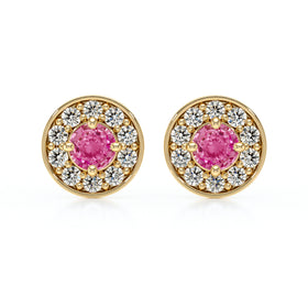 Boucles d’oreilles saphir rose et diamant Coup de Foudre - 1