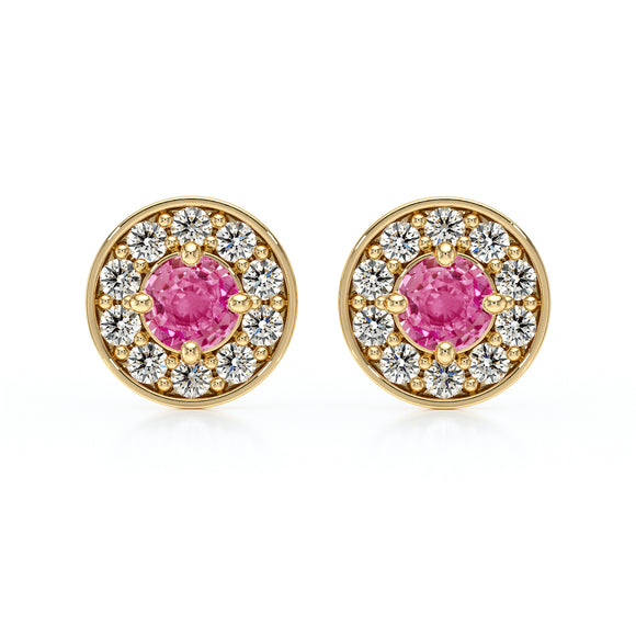 Boucles d’oreilles saphir rose et diamant Coup de Foudre - 1