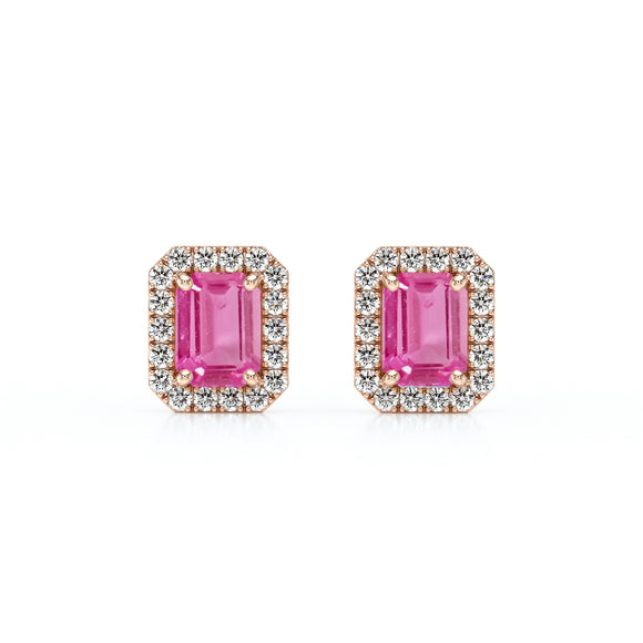 Boucles d’oreilles saphir rose et diamant Coup de Foudre - 2