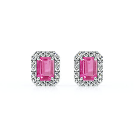 Boucles d’oreilles saphir rose et diamant Coup de Foudre - 2