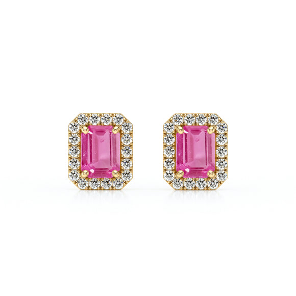 Boucles d’oreilles saphir rose et diamant Coup de Foudre - 2