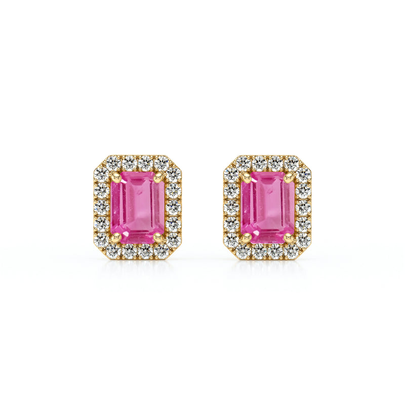 Boucles d’oreilles saphir rose et diamant Coup de Foudre - 2