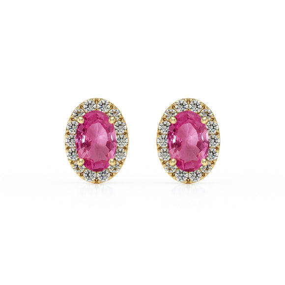 Boucles d’oreilles saphir rose et diamant Coup de Foudre - 3