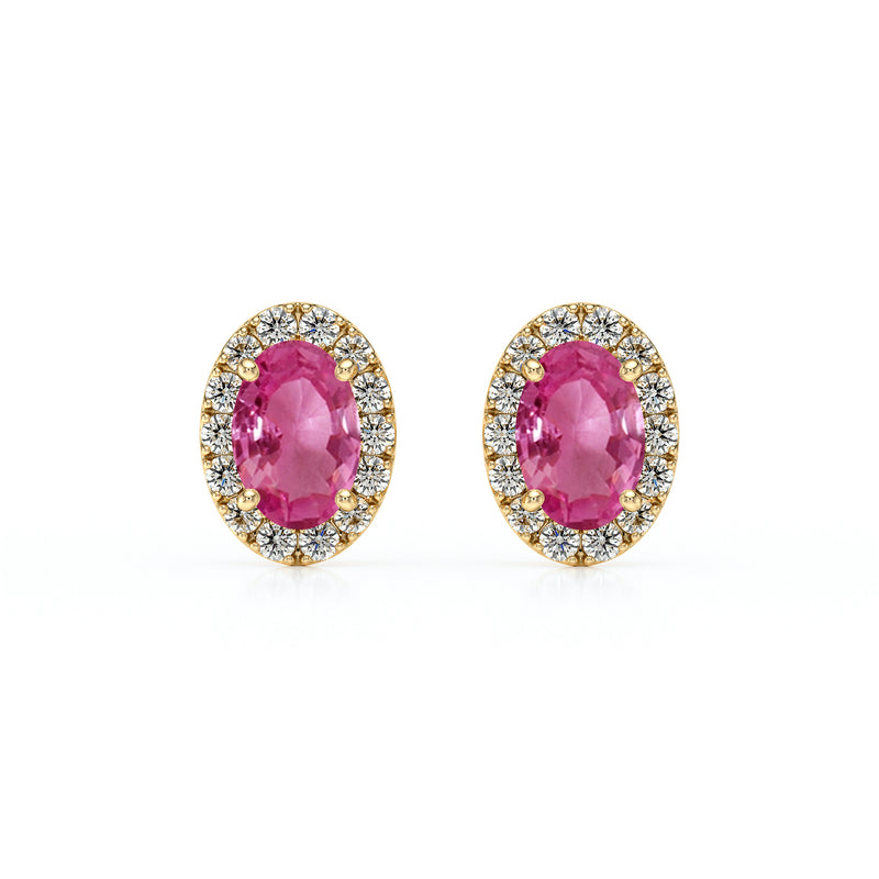 Boucles d’oreilles saphir rose et diamant Coup de Foudre - 3
