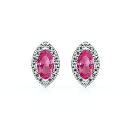 Boucles d’oreilles saphir rose et diamant Coup de Foudre - 5