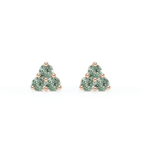 Boucles d’oreilles saphir vert Coucher de Soleil - 1