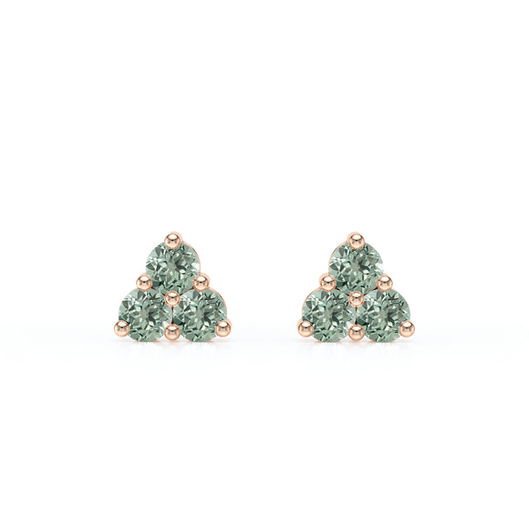 Boucles d’oreilles saphir vert Coucher de Soleil - 1