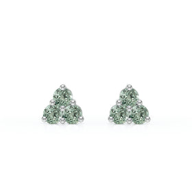 Boucles d’oreilles saphir vert Coucher de Soleil - 1