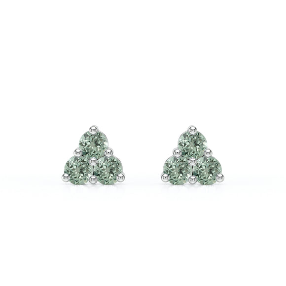 Boucles d’oreilles saphir vert Coucher de Soleil - 1