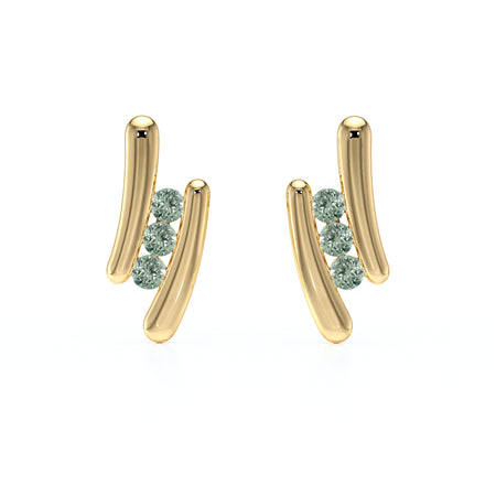 Boucles d’oreilles saphir vert Premier Pas - 1