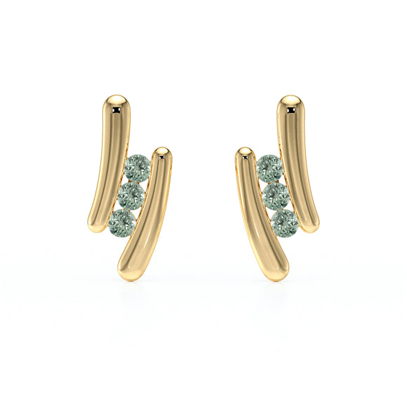 Boucles d’oreilles saphir vert Premier Pas - 1