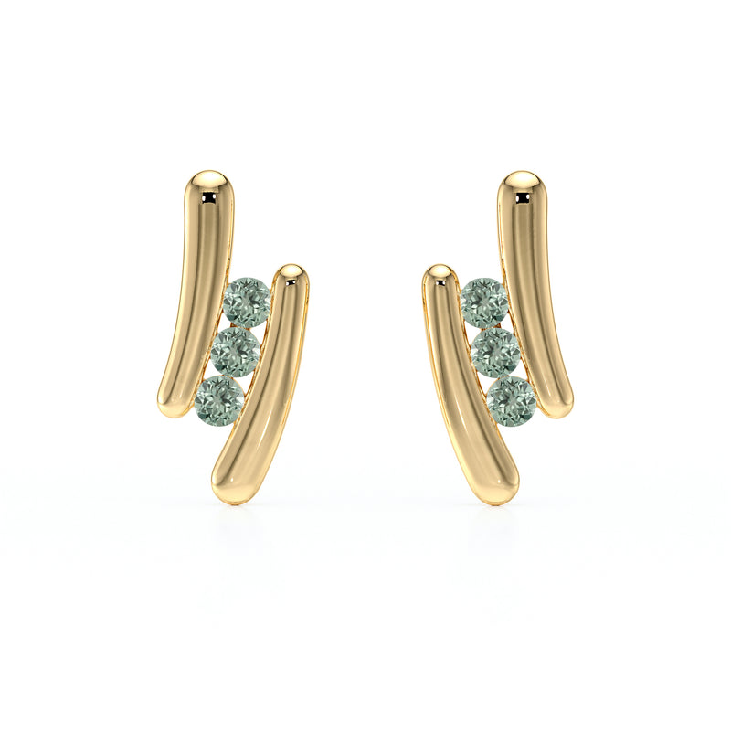 Boucles d’oreilles saphir vert Premier Pas - 1