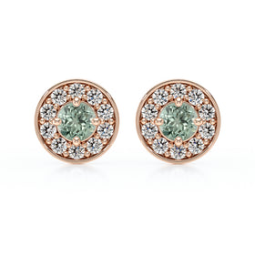 Boucles d’oreilles saphir vert et diamant Coup de Foudre - 1