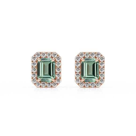 Boucles d’oreilles saphir vert et diamant Coup de Foudre - 2