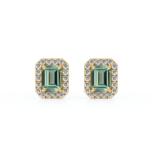 Boucles d’oreilles saphir vert et diamant Coup de Foudre - 2