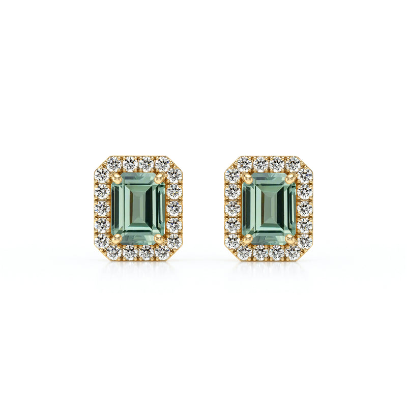 Boucles d’oreilles saphir vert et diamant Coup de Foudre - 2
