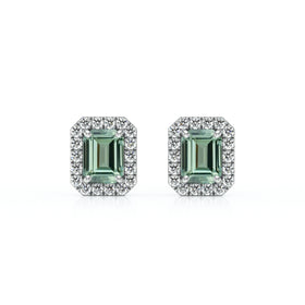 Boucles d’oreilles saphir vert et diamant Coup de Foudre - 2