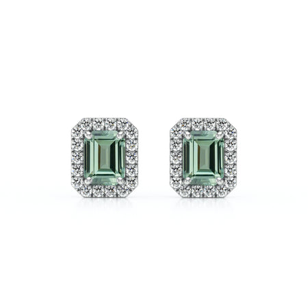 Boucles d’oreilles saphir vert et diamant Coup de Foudre - 2